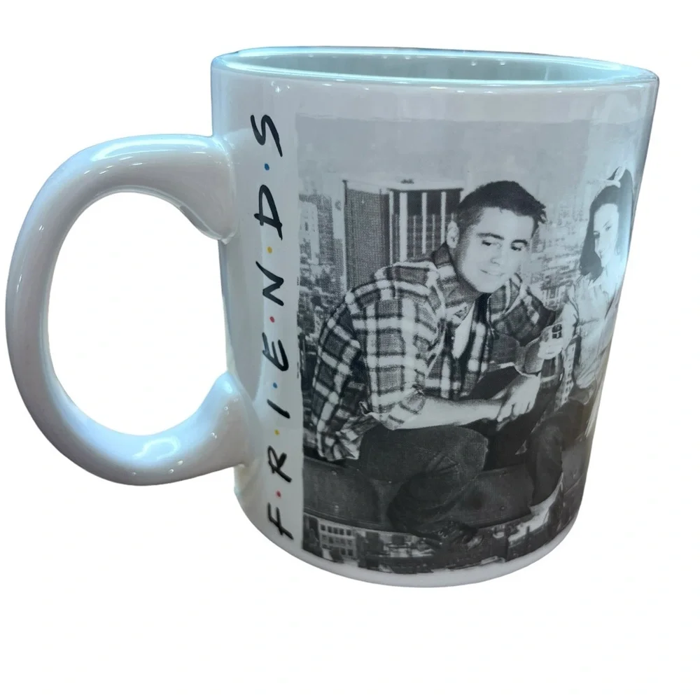 Friends TV Show 20oz Ceramic Mug Black White Cast Central Perk Coffee Cup